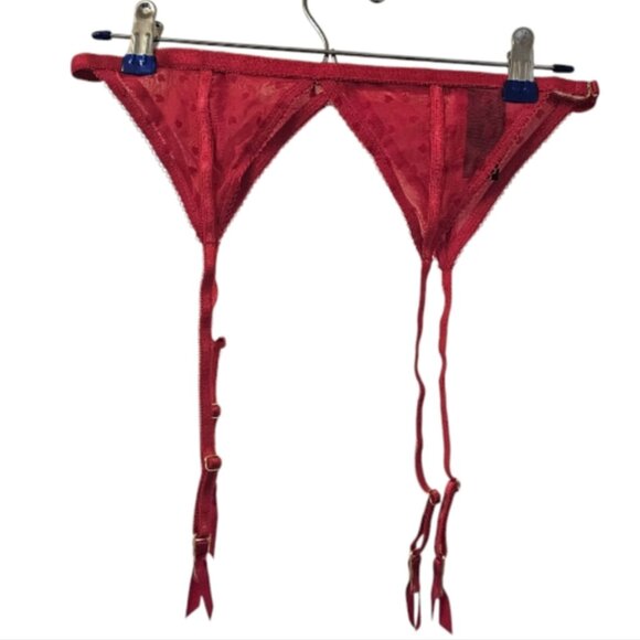 Pink ASOS Design Women's Minnie Heart Mesh Garter Belt - Picture 2 of 6